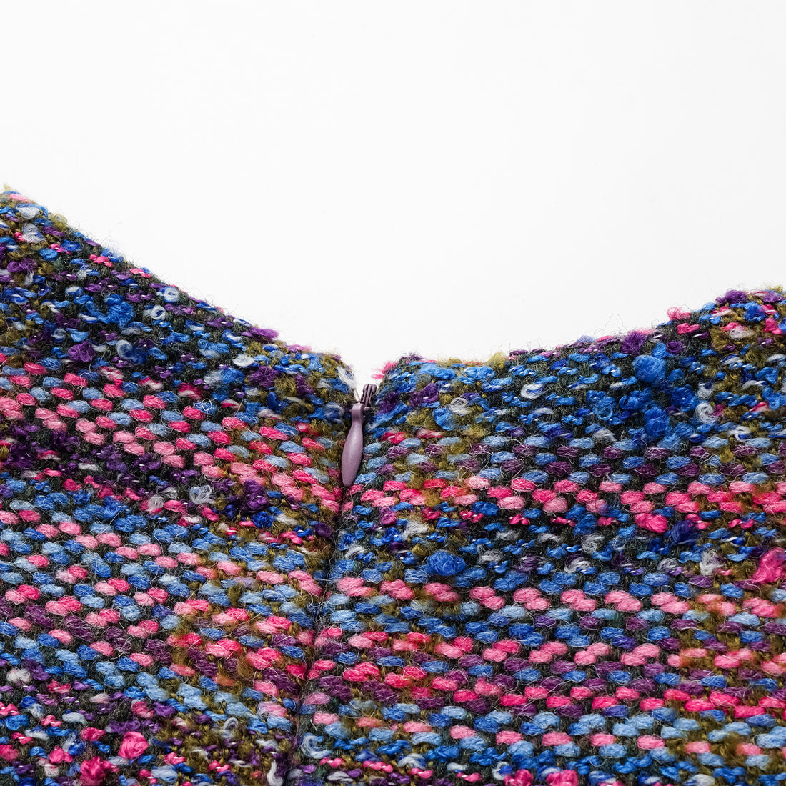 “Chelsea teatime.” Tweed A-line dress—Berry Happy