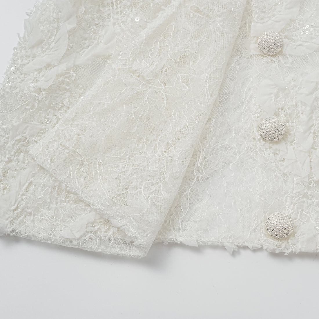 "Weekend at Monaco." Luxurious painted beaded lace hunting vest - Lucent Haze