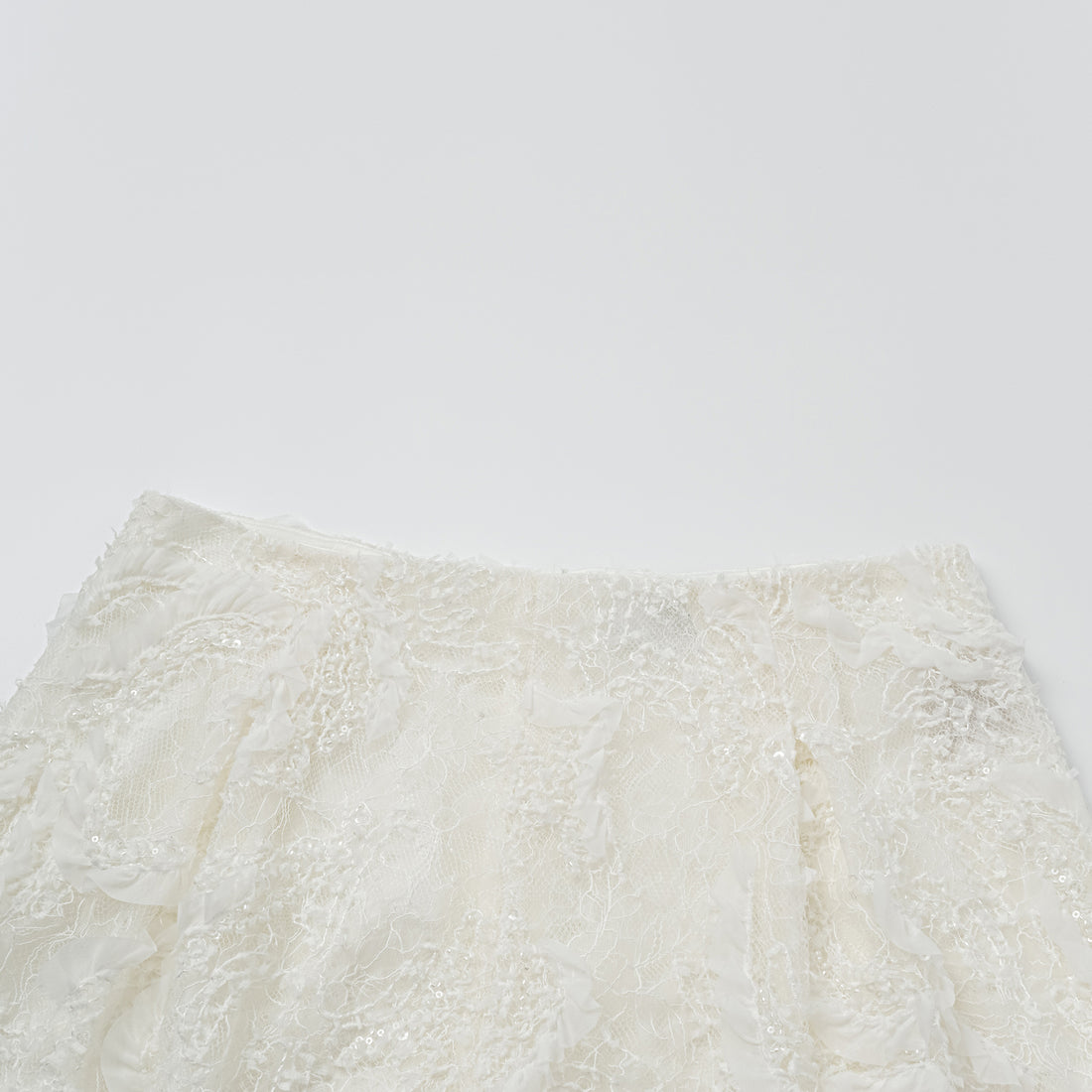 "Weekend at Monaco." Luxurious Art Beaded Lace Shorts—Lucent Haze