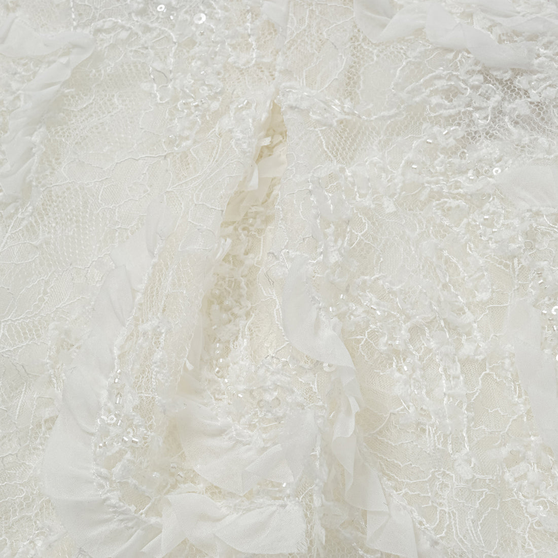 "Weekend at Monaco." Luxurious Art Beaded Lace Shorts—Lucent Haze
