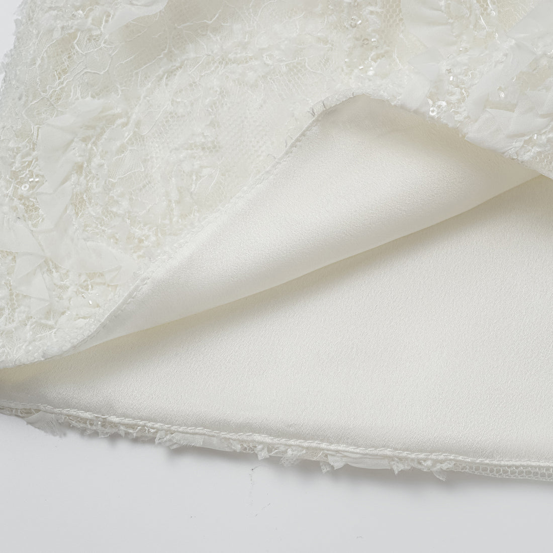 "Weekend at Monaco." Luxurious Art Beaded Lace Shorts—Lucent Haze