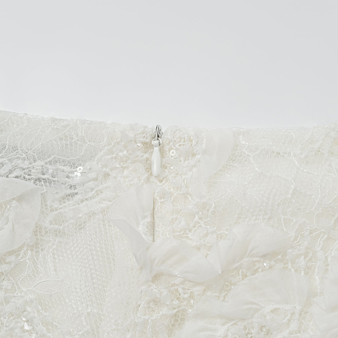"Weekend at Monaco." Luxurious Art Beaded Lace Shorts—Lucent Haze