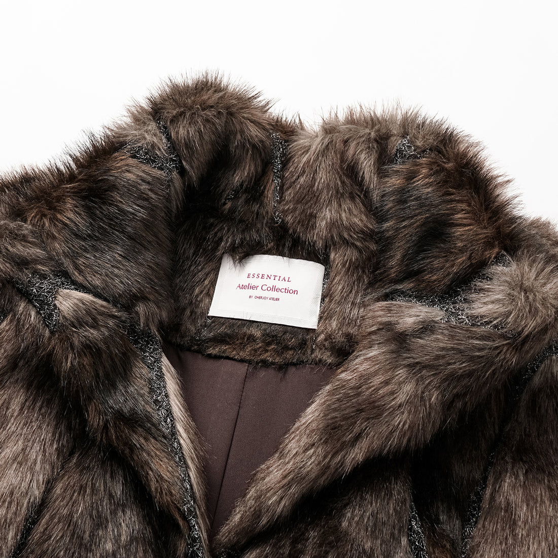 Italian-made lace stitching eco-friendly fur vest - short - Gypsophila