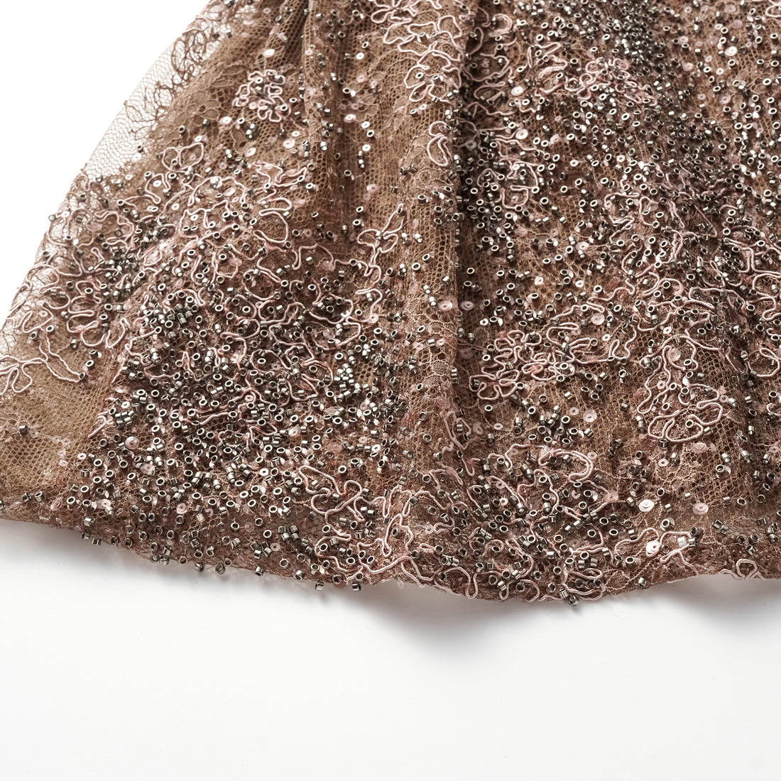 "Imperial Gala" Luxe Beaded Light Chinese Cut Top—Rosewood Gleam