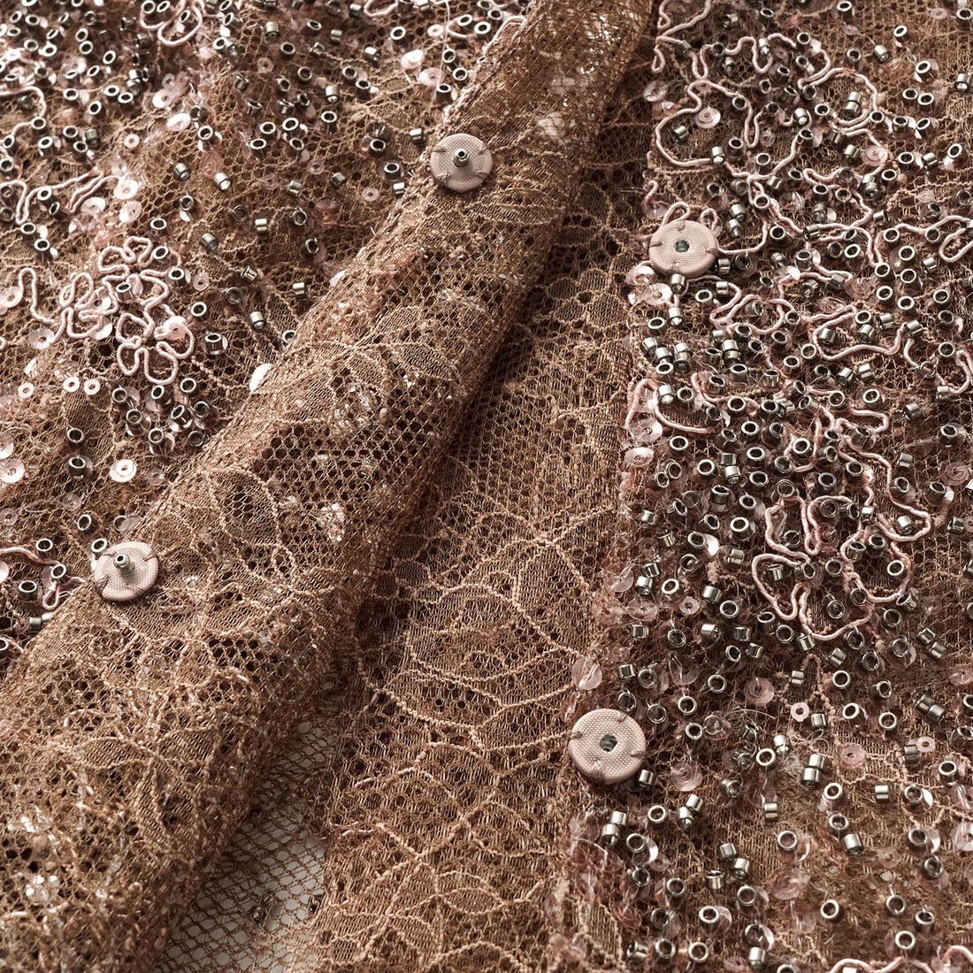 "Imperial Gala" Luxe Beaded Light Chinese Cut Top—Rosewood Gleam