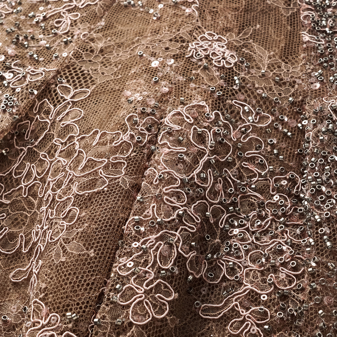 "Imperial Gala" Luxe Beaded Light Chinese Cut Top—Rosewood Gleam