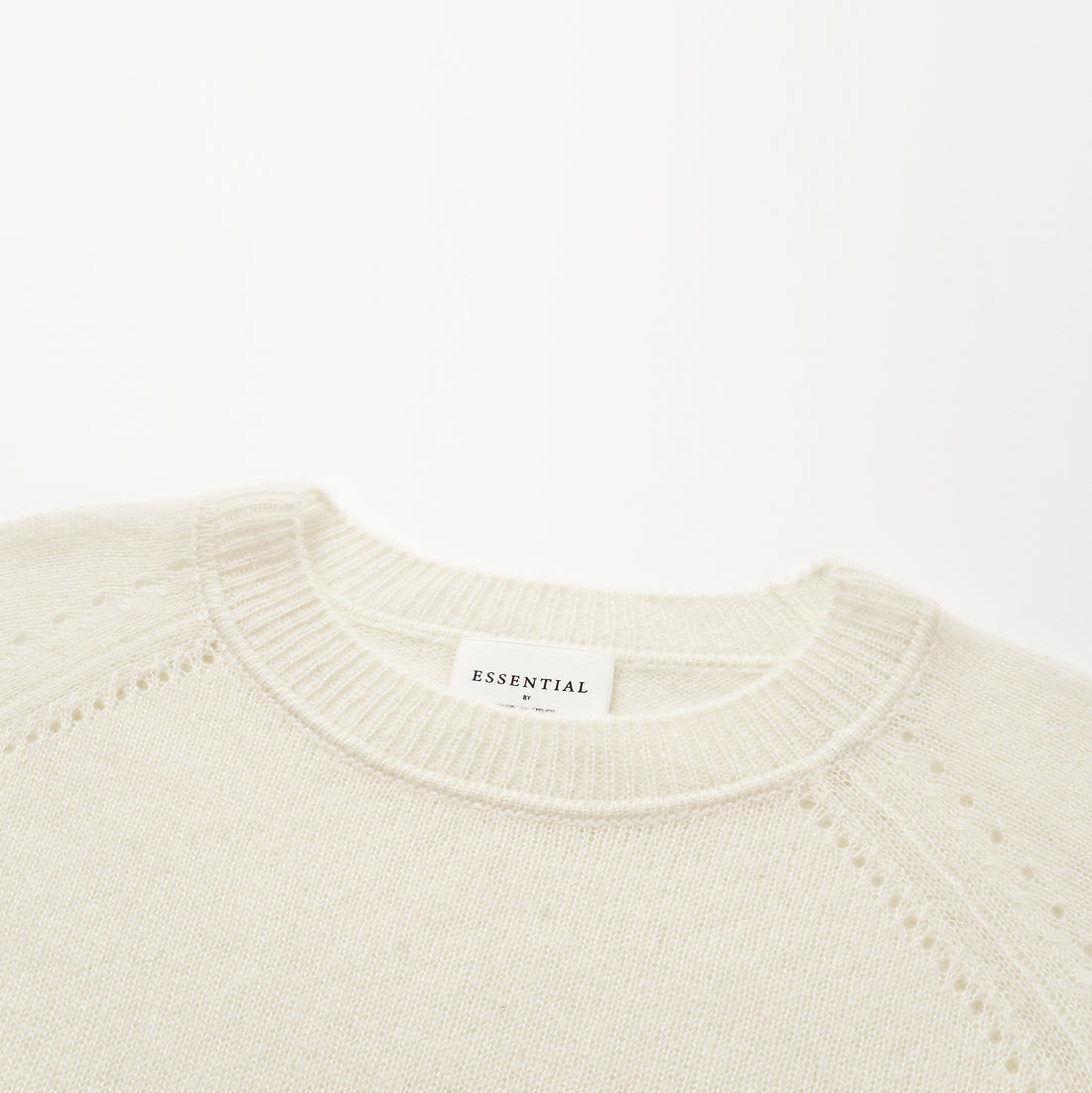"Autumn Diary" Silk Cashmere Half Sleeve Top—Milk