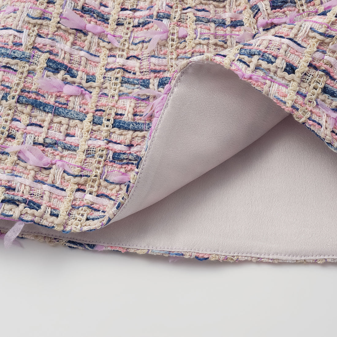 "Sloane Ave." French Summer Lightweight Tweed Shorts — Twilight Garden