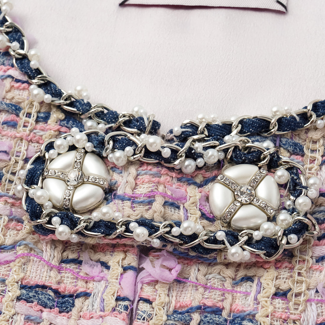 "Sloane Ave." French Summer Lightweight Tweed Vest — Twilight Garden