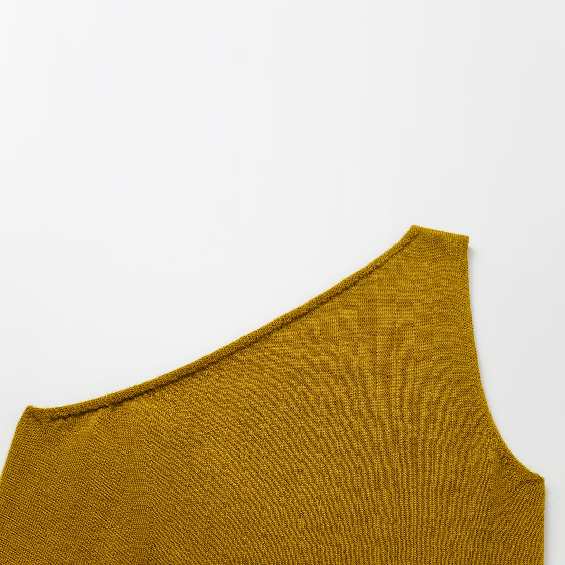 "Autumn Diary" 100% Cashmere Off-shoulder Top—Mustard