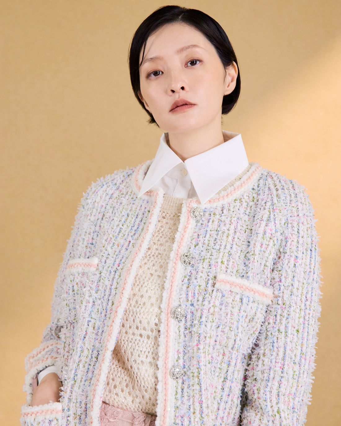 “Winter Pastel 冬日粉彩”法國彩織經典 No.14 花呢外套 1