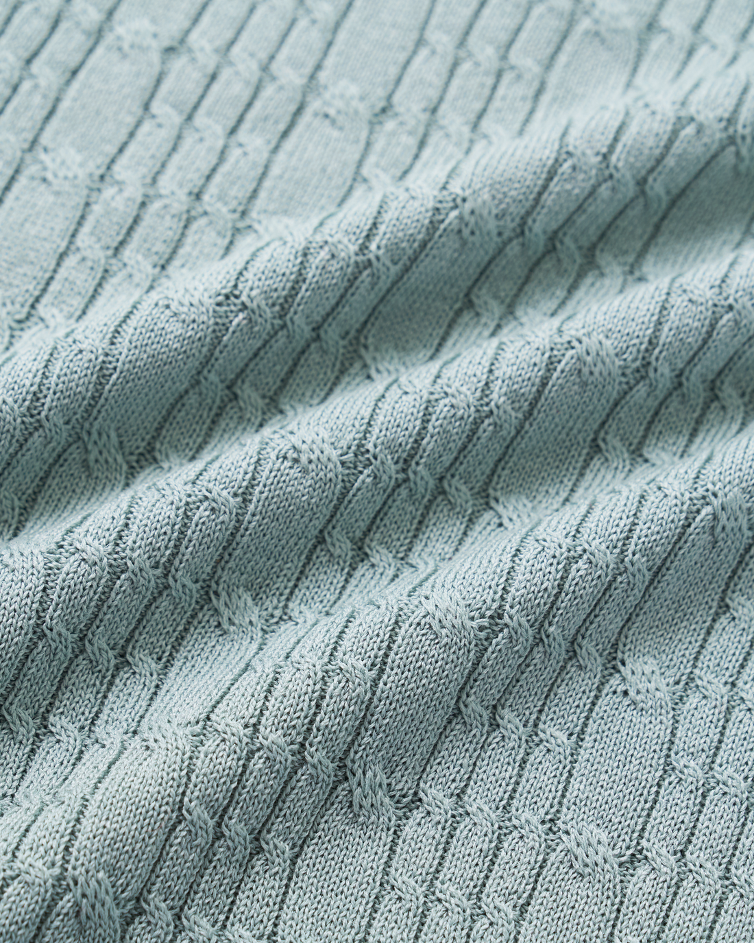 “Pure & Soft”100% 真絲立體麻花薄織上衣 (Yarn by Loro Piana)—Mint Dew薄荷晨露