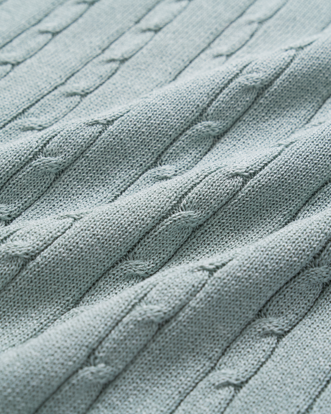 “Pure & Soft”100% 真絲麻花薄織上衣 (Yarn by Loro Piana)—Mint Dew薄荷晨露