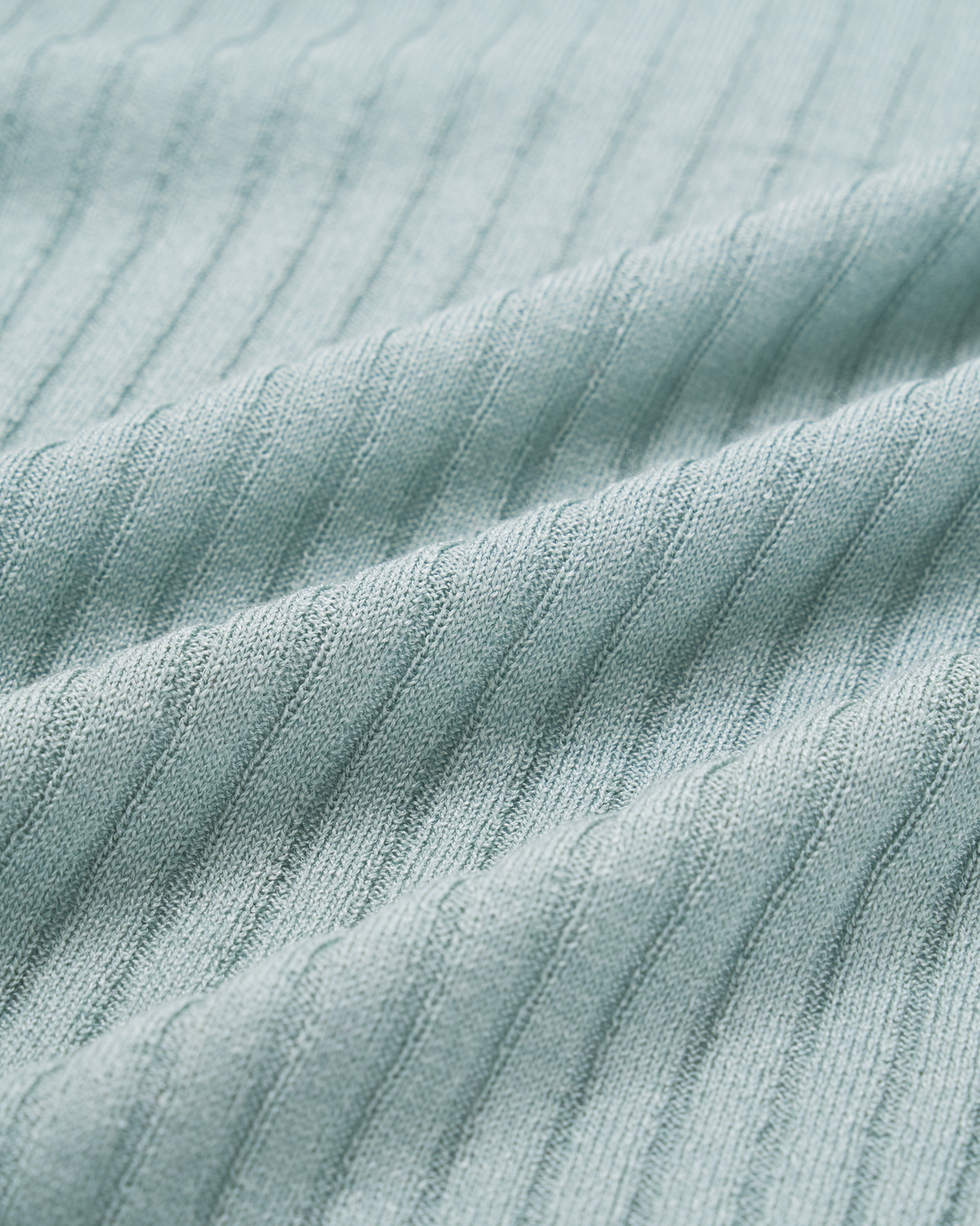 “Pure & Soft”100% 真絲細羅紋薄織修身上衣 (Yarn by Loro Piana)—Mint Dew薄荷晨露