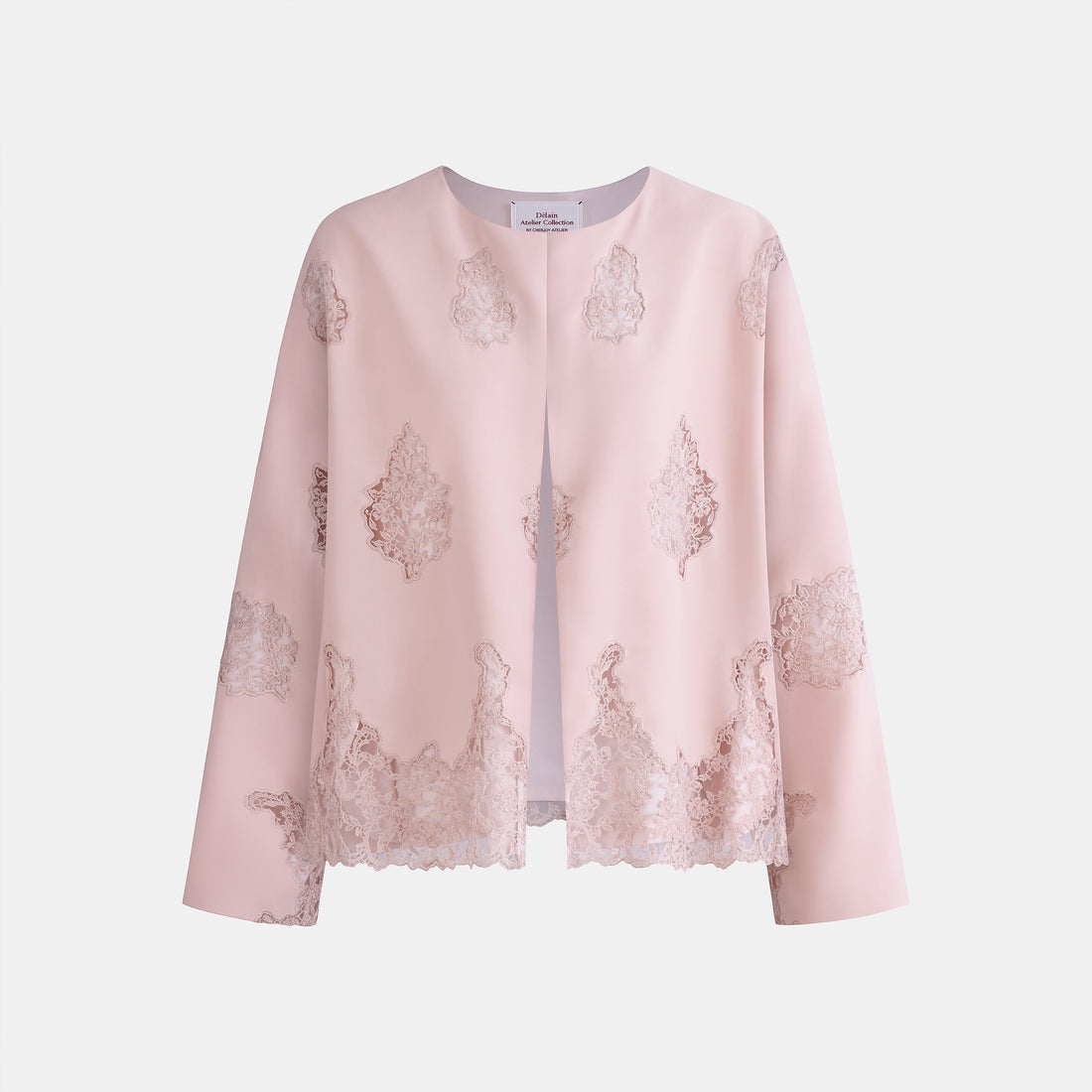 “法國織花工藝 • Petal Blush 花瓣柔粉”蕾絲 Oversized 披肩外套 4