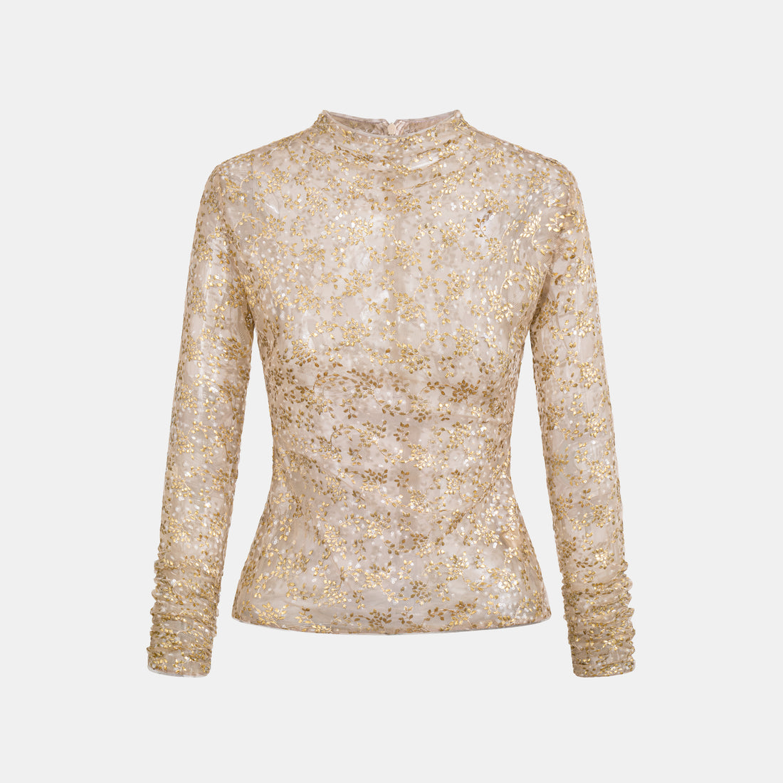 “Golden Pollen 金蕊微香”法國金葉刺繡工藝蕾絲上衣 1