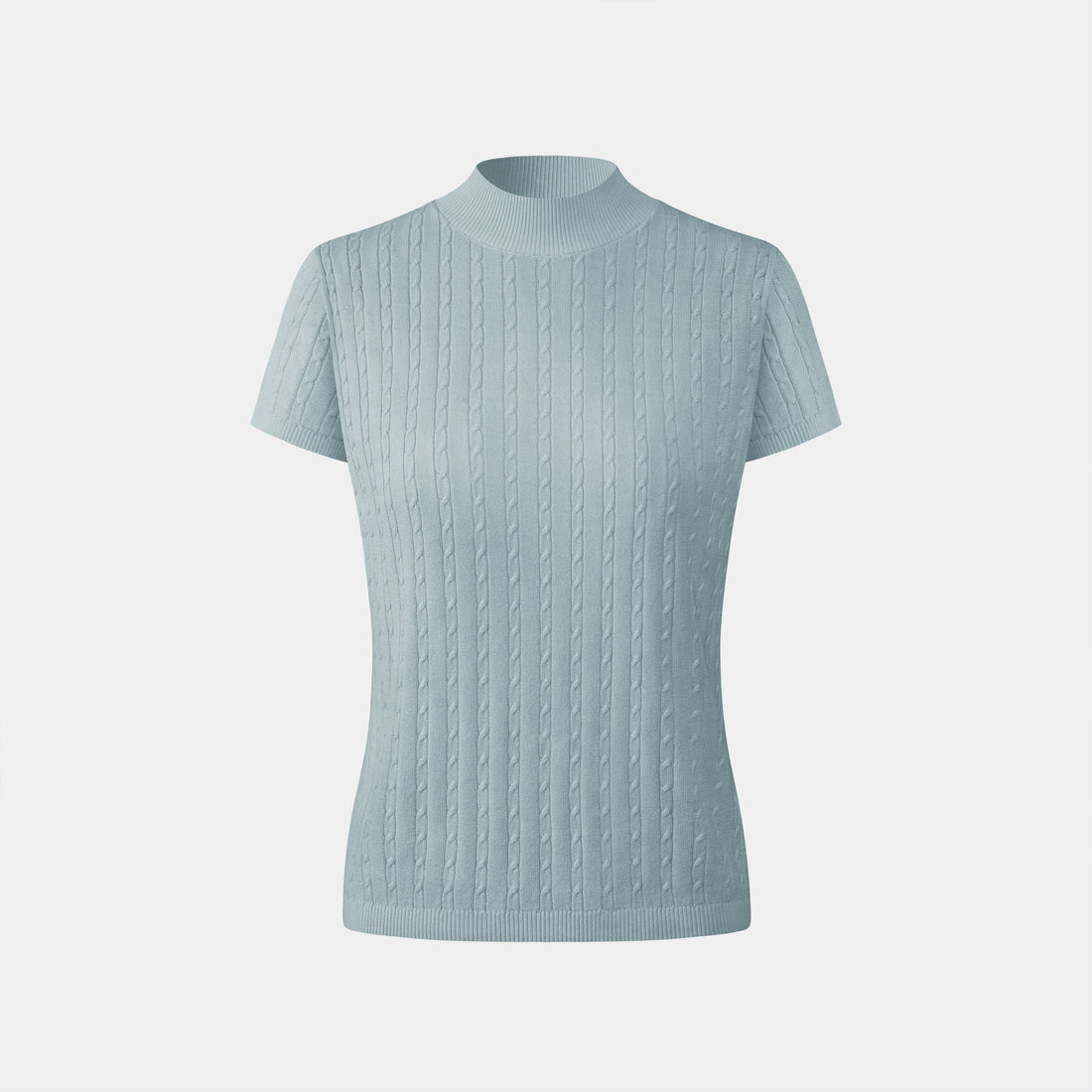 “Pure & Soft”100% 真絲麻花薄織上衣 (Yarn by Loro Piana)—Mint Dew薄荷晨露