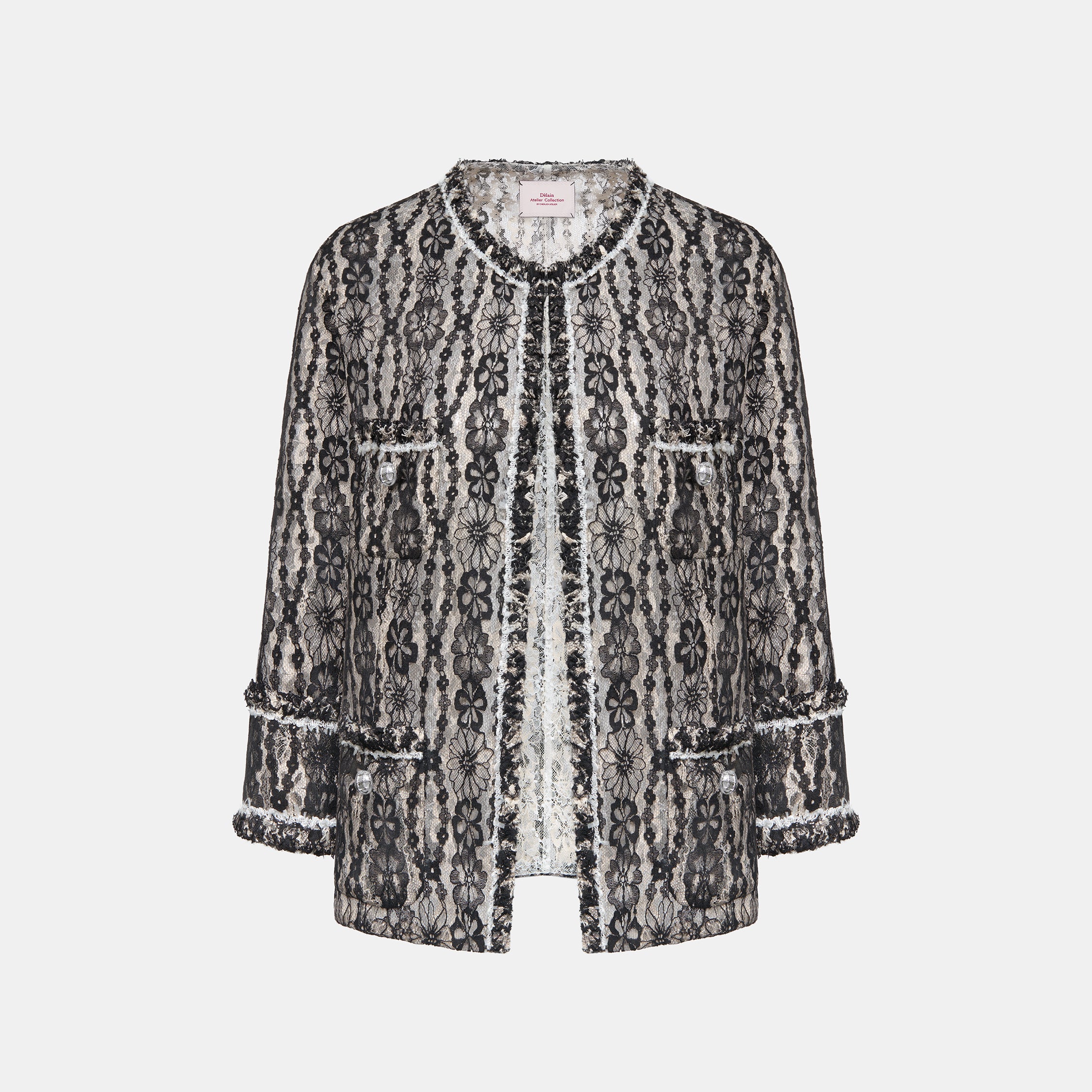 “Quiet Mastery”法國織花二重奏蕾絲外套—Noir Fleur 夜花漫影
