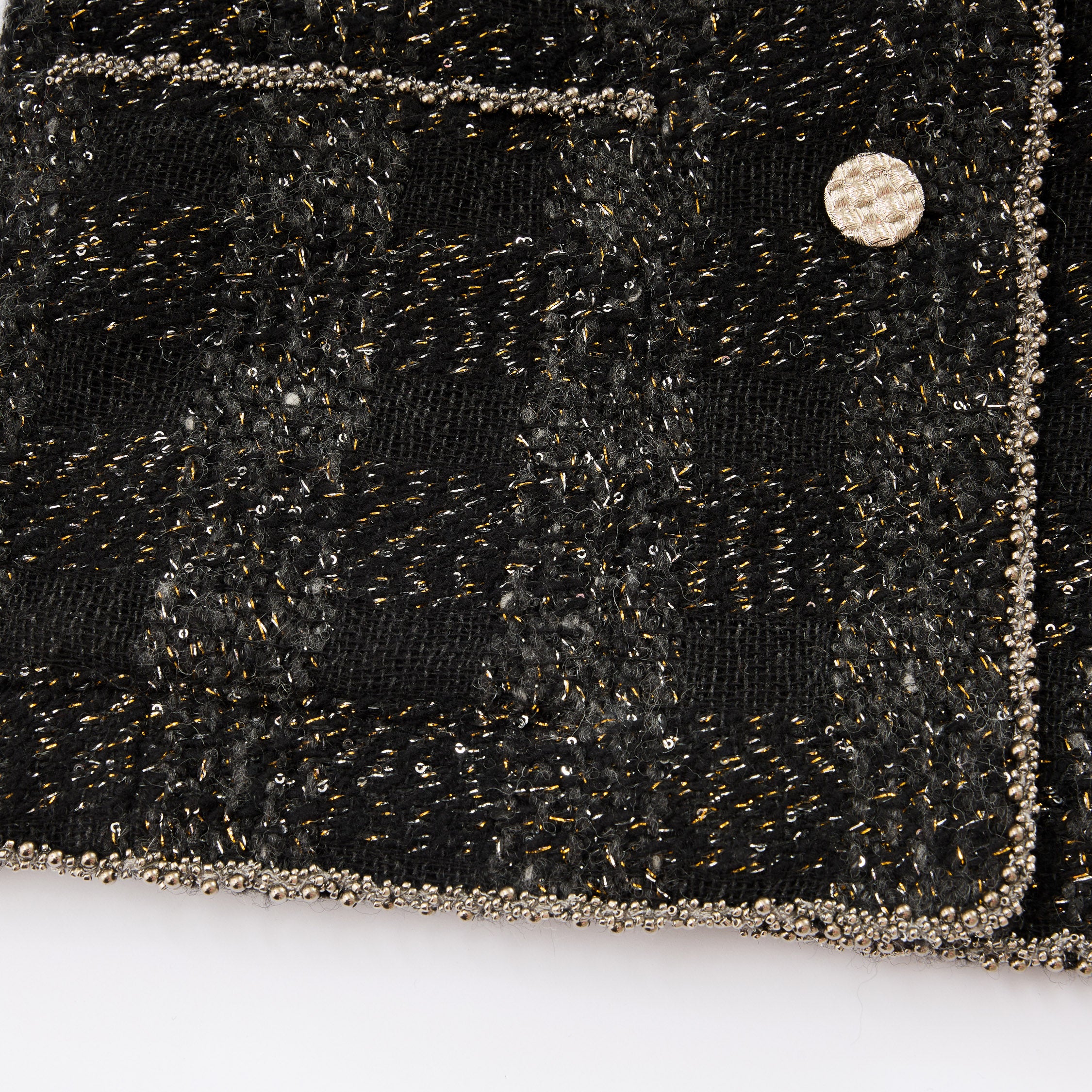 “Chelsea tea time.”義大利頂級初剪羊毛燦金星點經典No.4花呢外套—Cosmic Bloom星河煙花