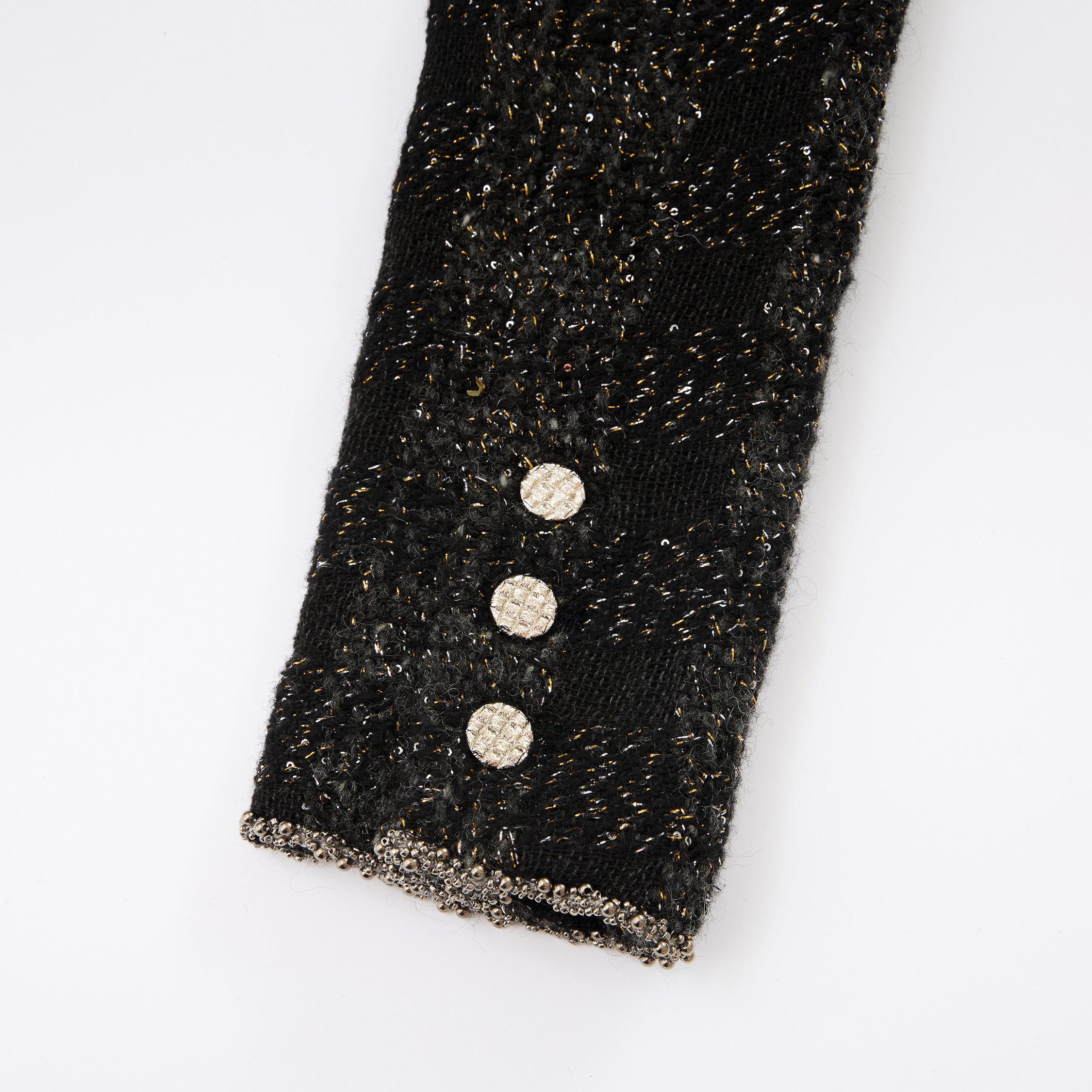 “Chelsea tea time.”義大利頂級初剪羊毛燦金星點經典No.4花呢外套—Cosmic Bloom星河煙花