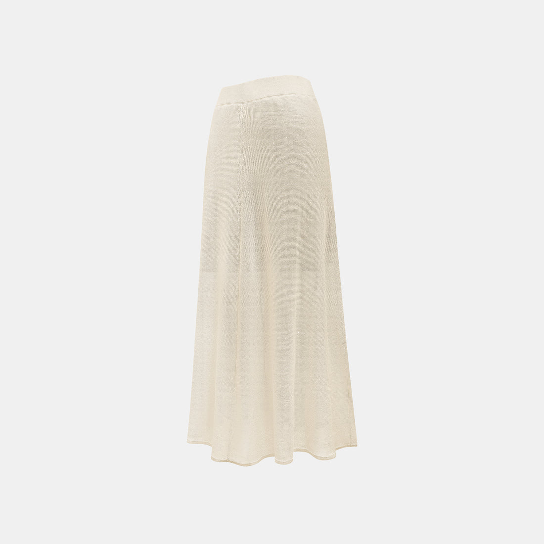 “Spring Diary”真絲長絨棉細針柔感星點針織裙—Sunlit Grain 日映穀影