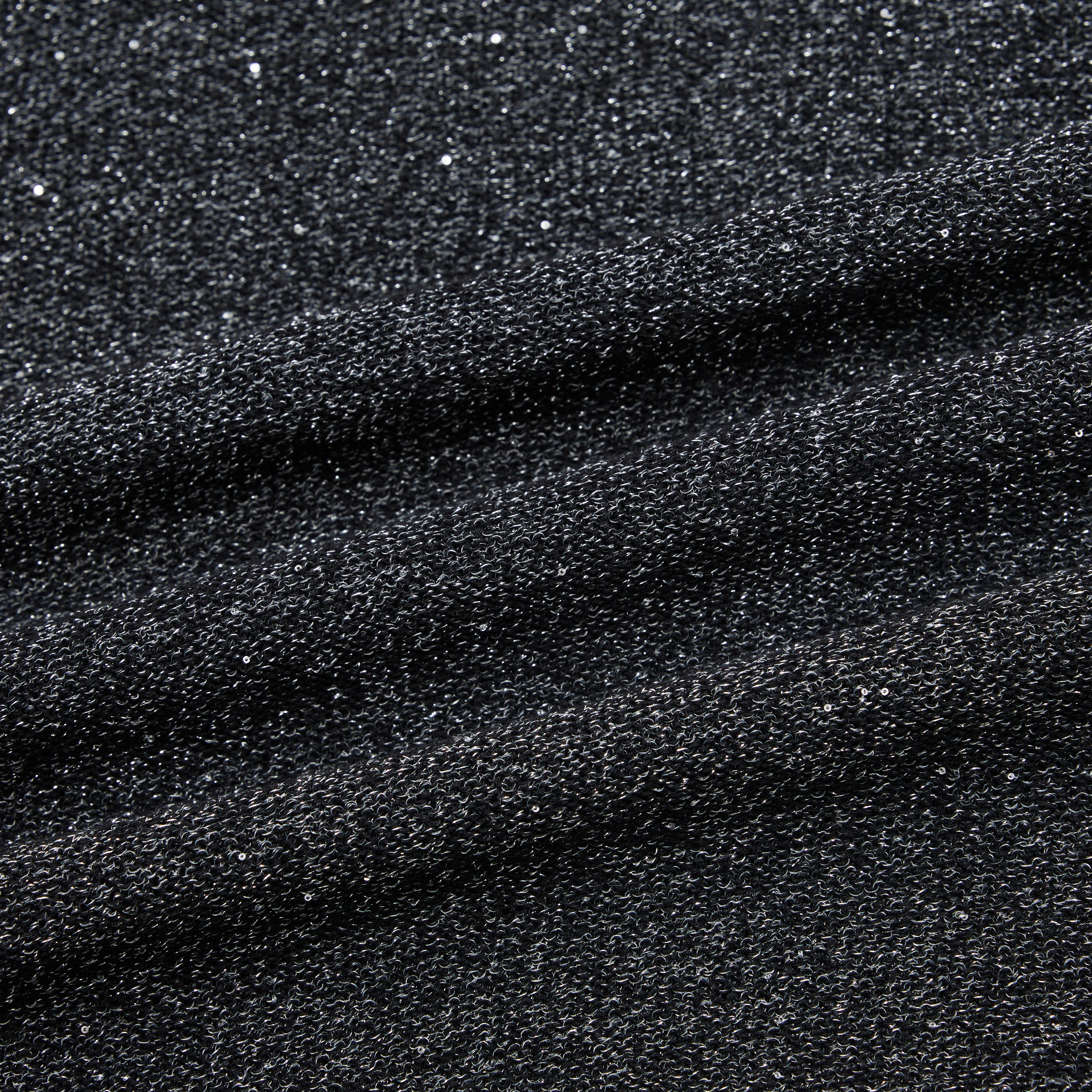 “Spring Diary”真絲長絨棉細針柔感星點針織裙—Night Ink 星夜墨影