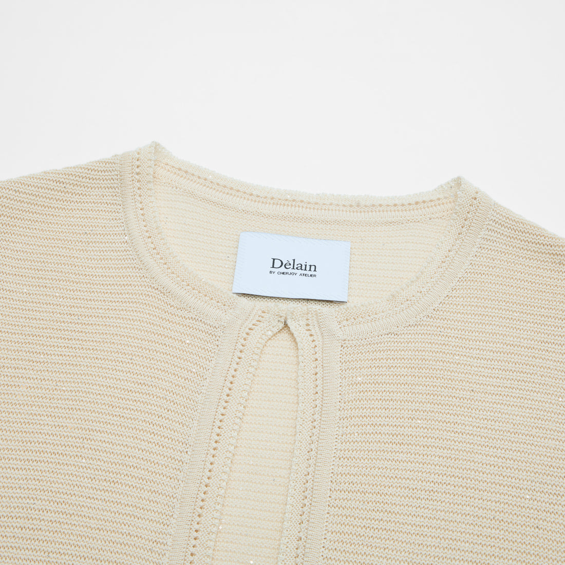 “Spring Diary”真絲長絨棉細針柔感星點針織開衫—Sunlit Grain 日映穀影