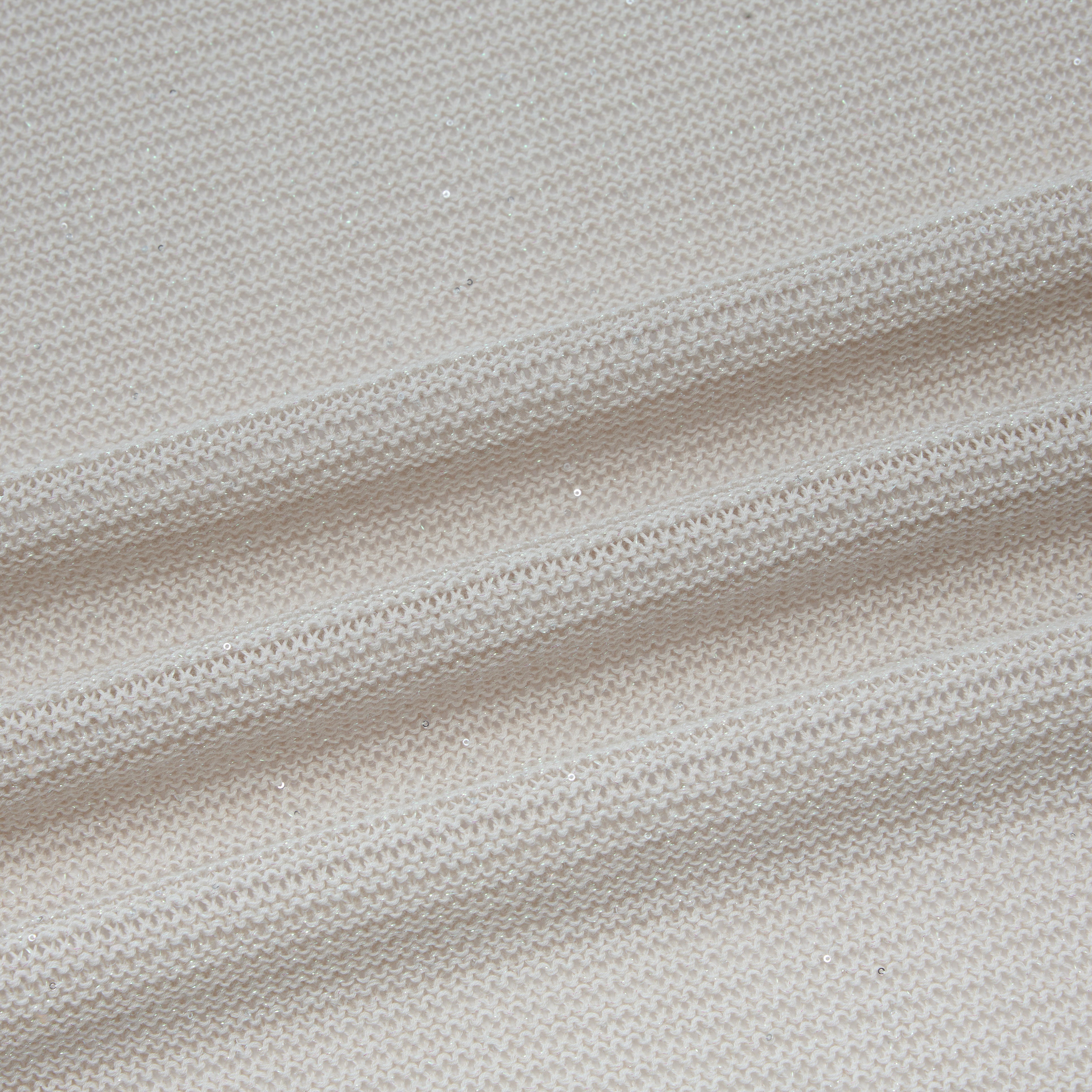 “Spring Diary”真絲長絨棉細針柔感星點針織開衫—Morning Frost 晨霜微光