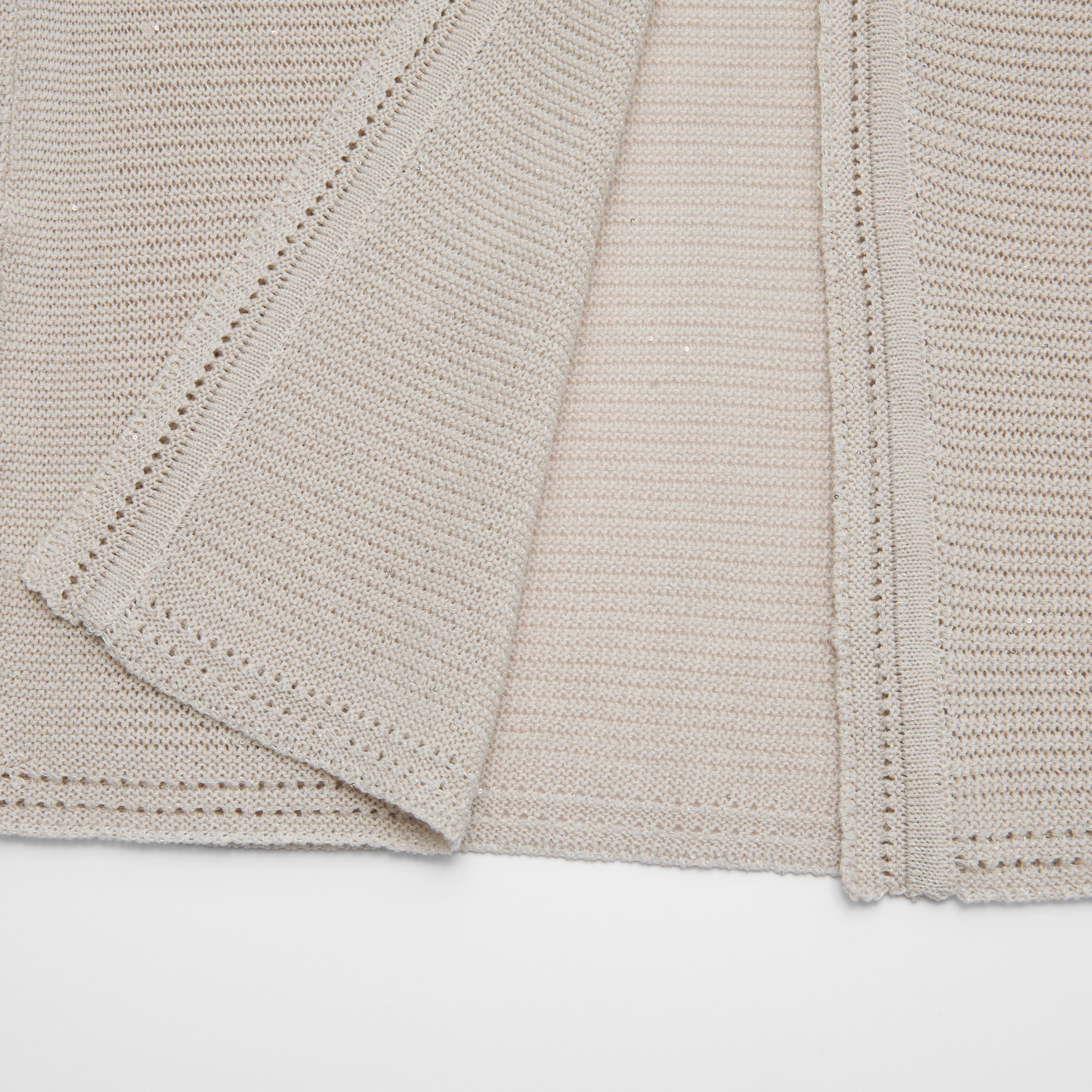 “Spring Diary”真絲長絨棉細針柔感星點針織開衫—Morning Frost 晨霜微光