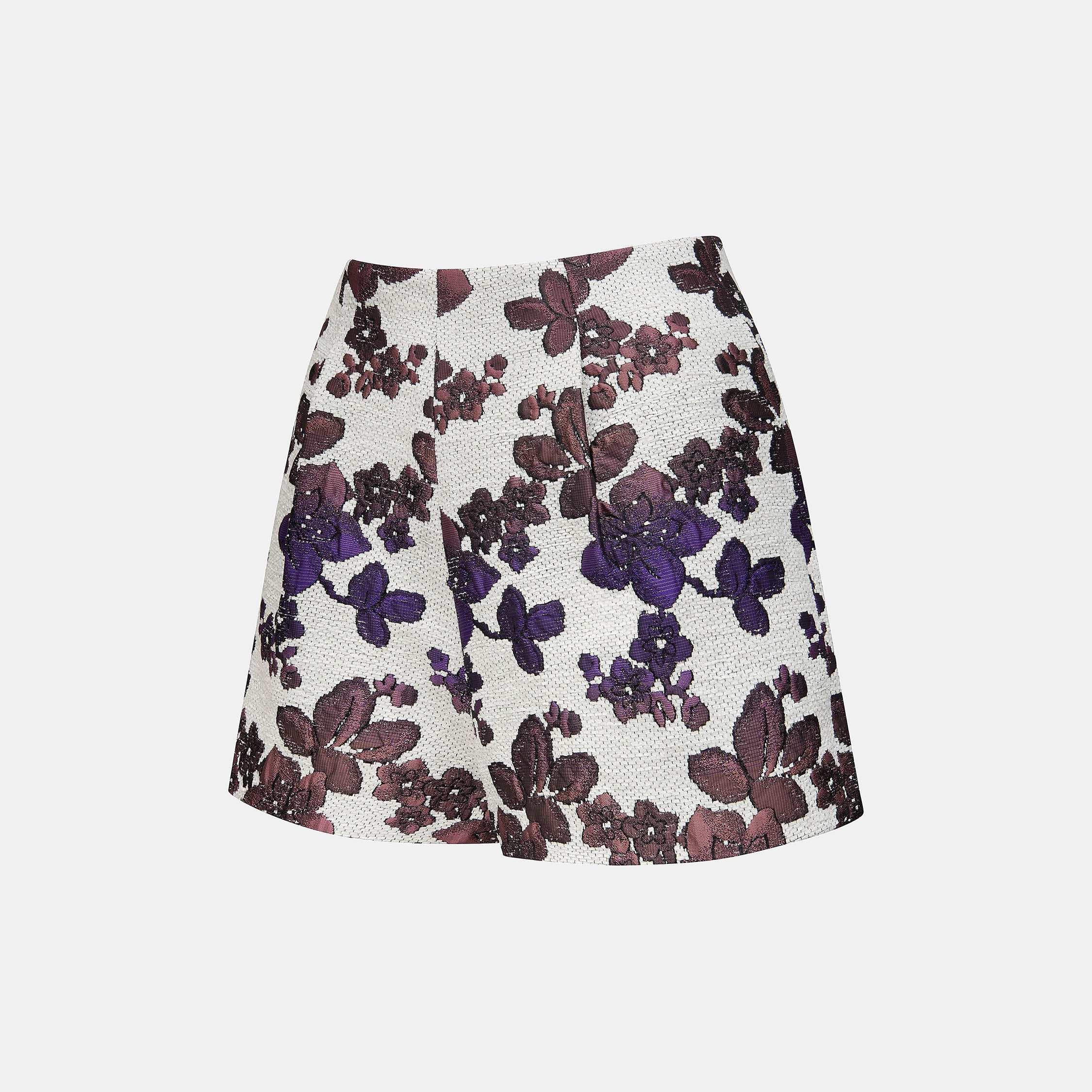 "Imperial Garden Teatime"義大利緹花織錦輕國風短褲—Orchid Whisper沁雪幽蘭