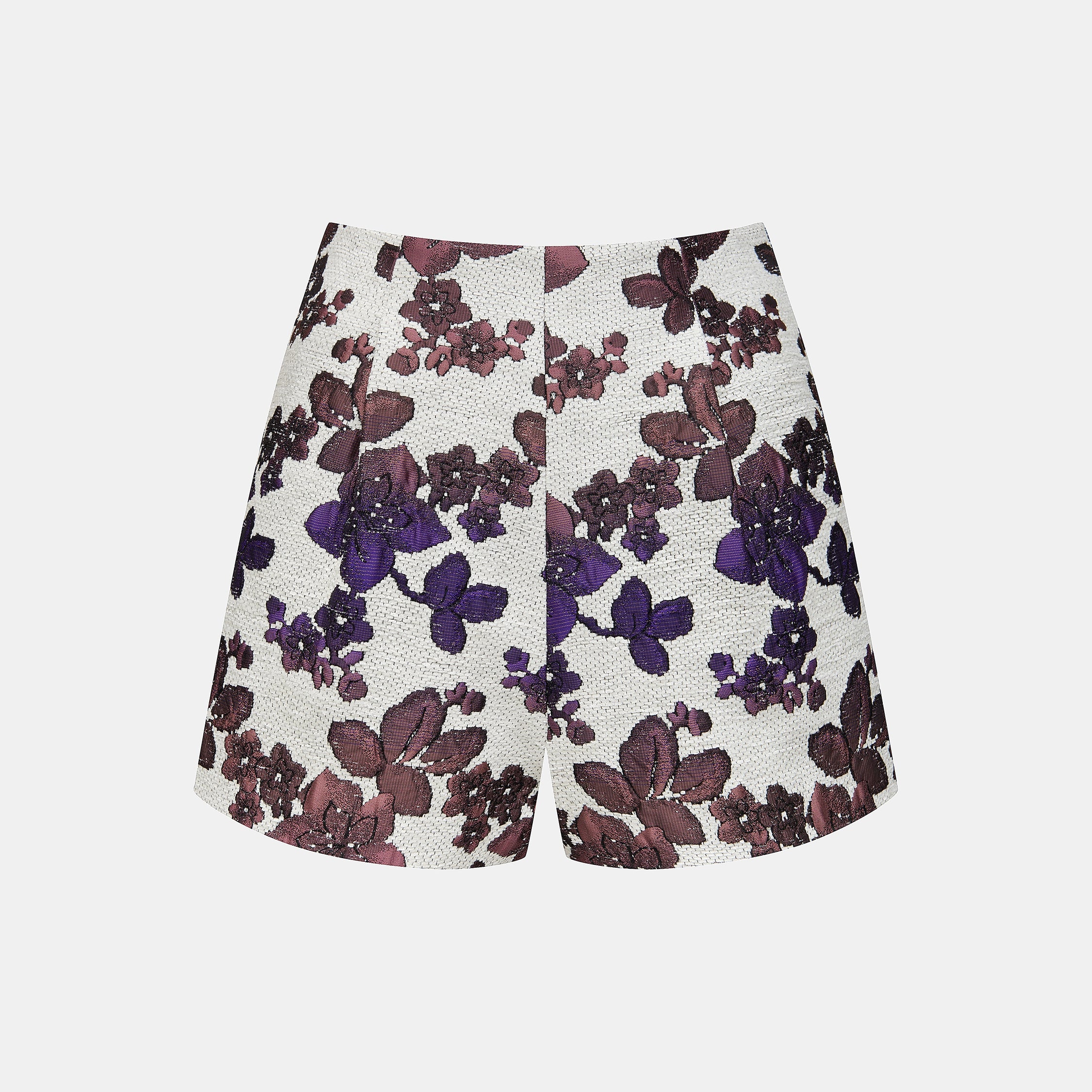 "Imperial Garden Teatime"義大利緹花織錦輕國風短褲—Orchid Whisper沁雪幽蘭