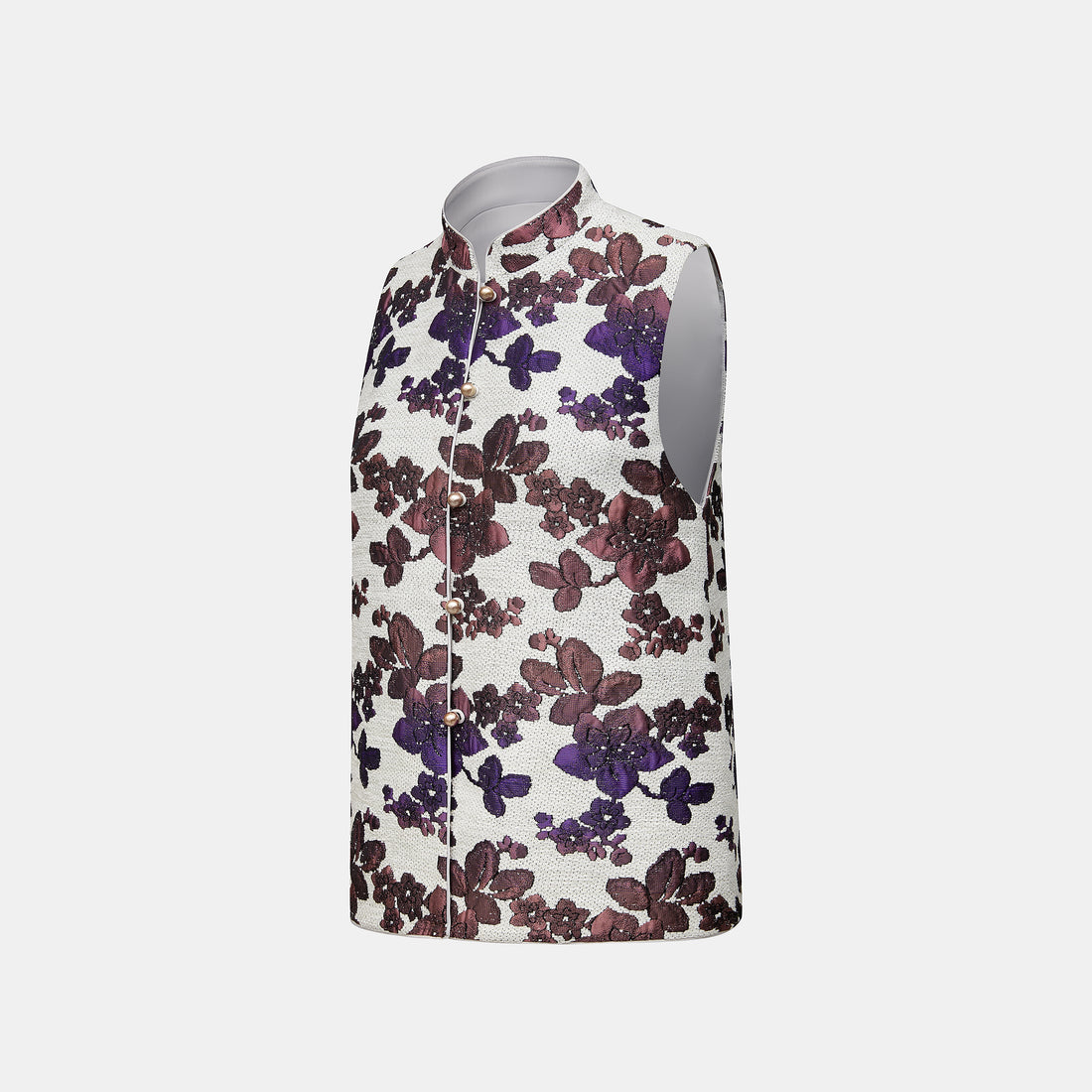 "Imperial Garden Teatime"義大利緹花織錦輕國風背心—Orchid Whisper沁雪幽蘭