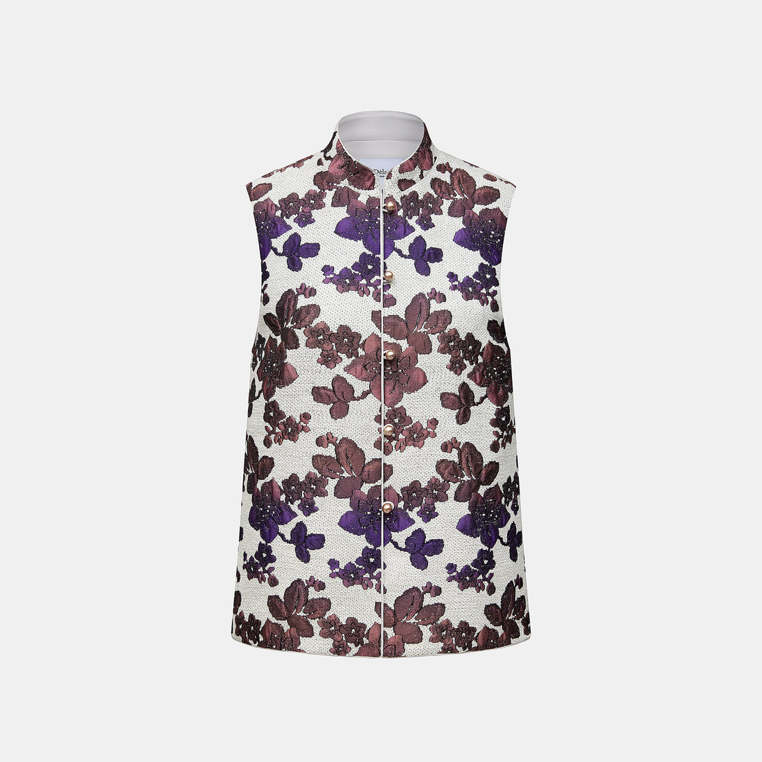 "Imperial Garden Teatime"義大利緹花織錦輕國風背心—Orchid Whisper沁雪幽蘭