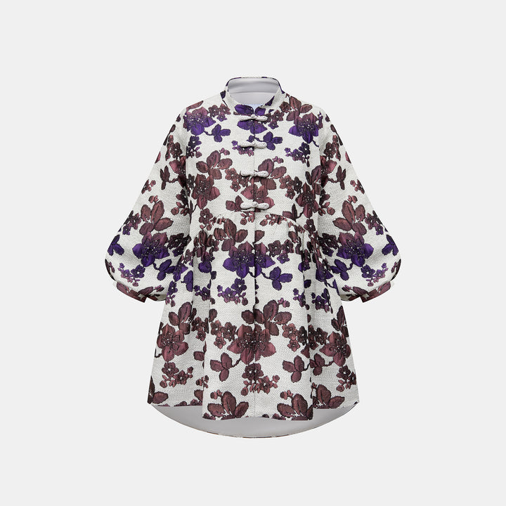 "Imperial Garden Teatime"義大利緹花織錦輕國風外套—Orchid Whisper沁雪幽蘭