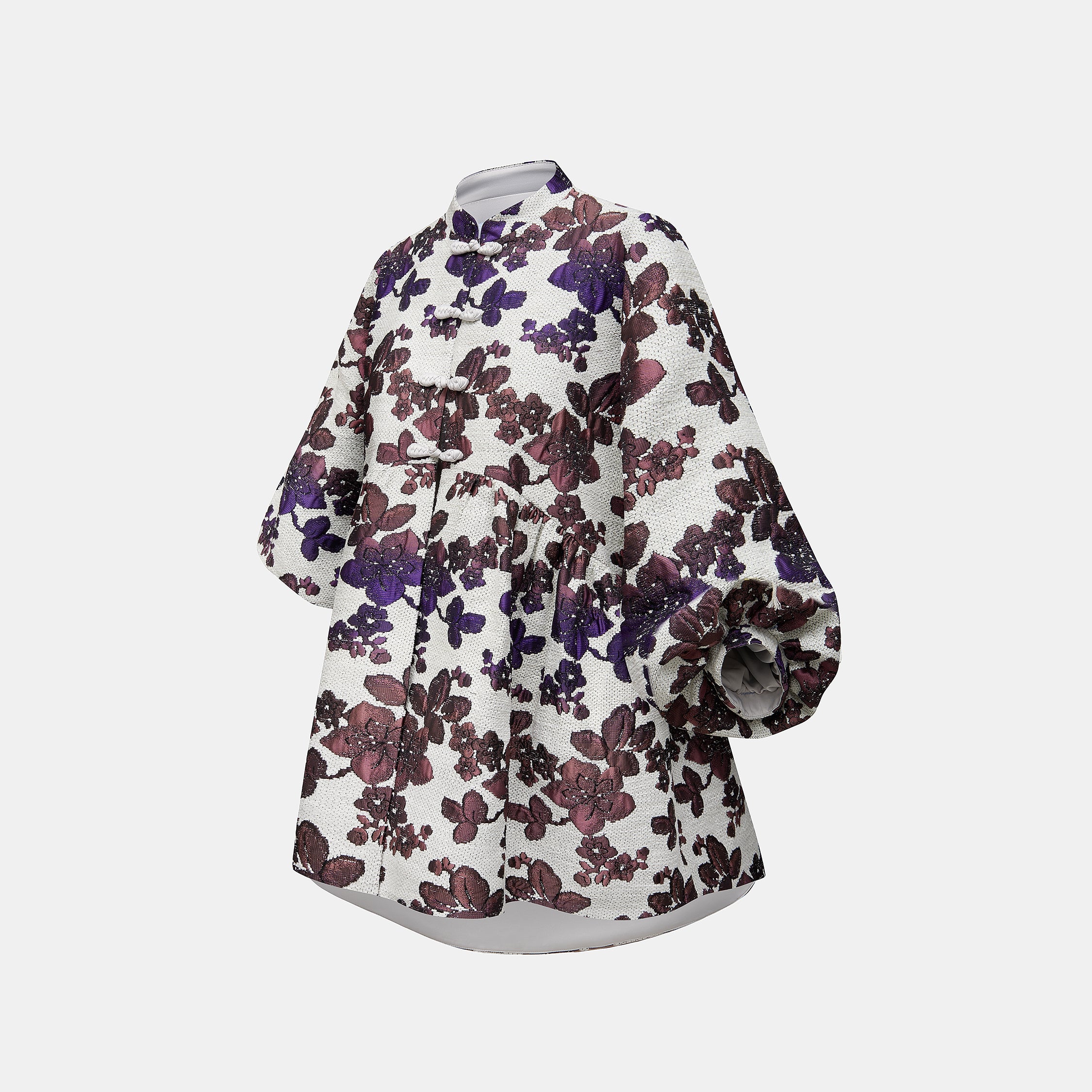 "Imperial Garden Teatime"義大利緹花織錦輕國風外套—Orchid Whisper沁雪幽蘭