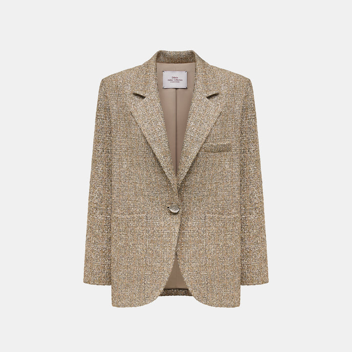 "Westminster Weekdays"義大利頂級燦光金絲花呢oversized西裝外套—Golden Drizzle流金細雨