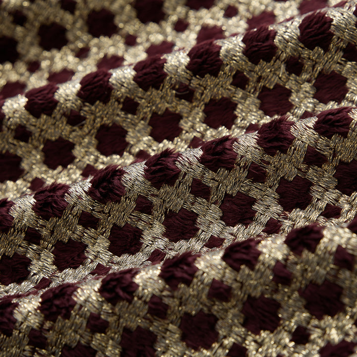 “Sloane Ave."法國特殊菱紋縷金環保皮草短褲—Crimson Glow金雀織夢