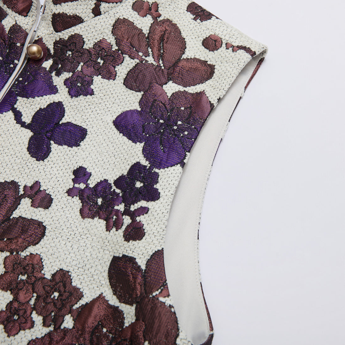 "Imperial Garden Teatime"義大利緹花織錦輕國風背心—Orchid Whisper沁雪幽蘭