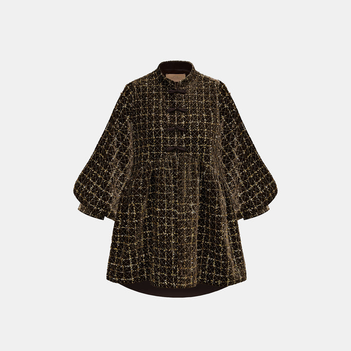 "Imperial Garden Teatime"法國立體燦金格織絲絨輕國風外套—Celestial East東方星圖