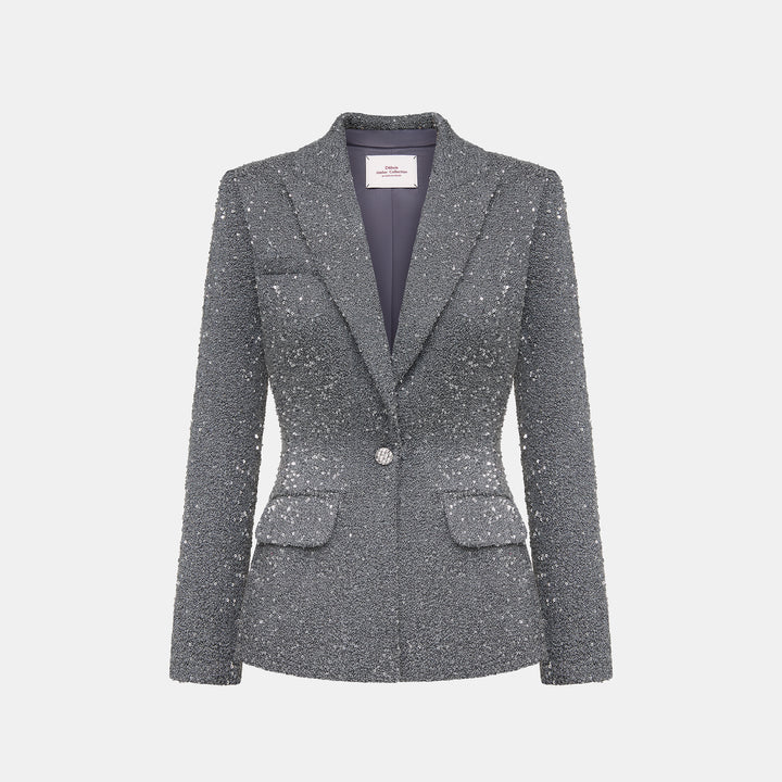 "Westminster Weekdays"義大利細緻紗粒肌理亮片花呢oversized西裝外套—Stellar Rain銀河鑽雨