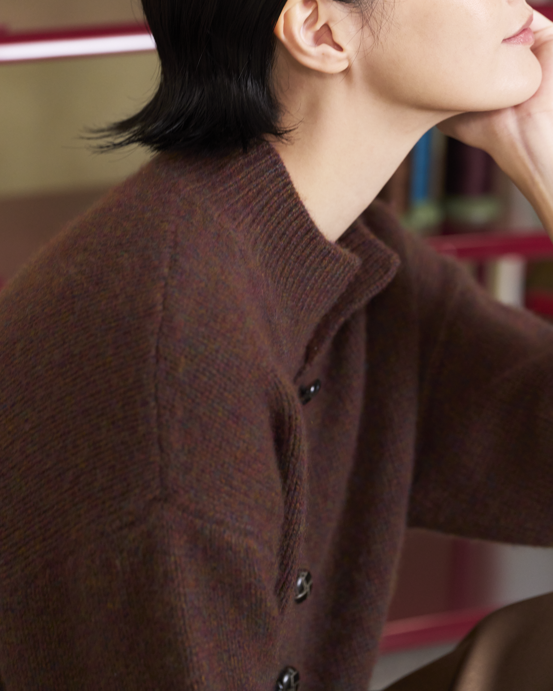 “柔軟偏愛 A Soft Spot • 泰迪棕 Teddy Brown” 100% Cashmere 絨柔細針針織外套 (Yarn by Loro Piana)