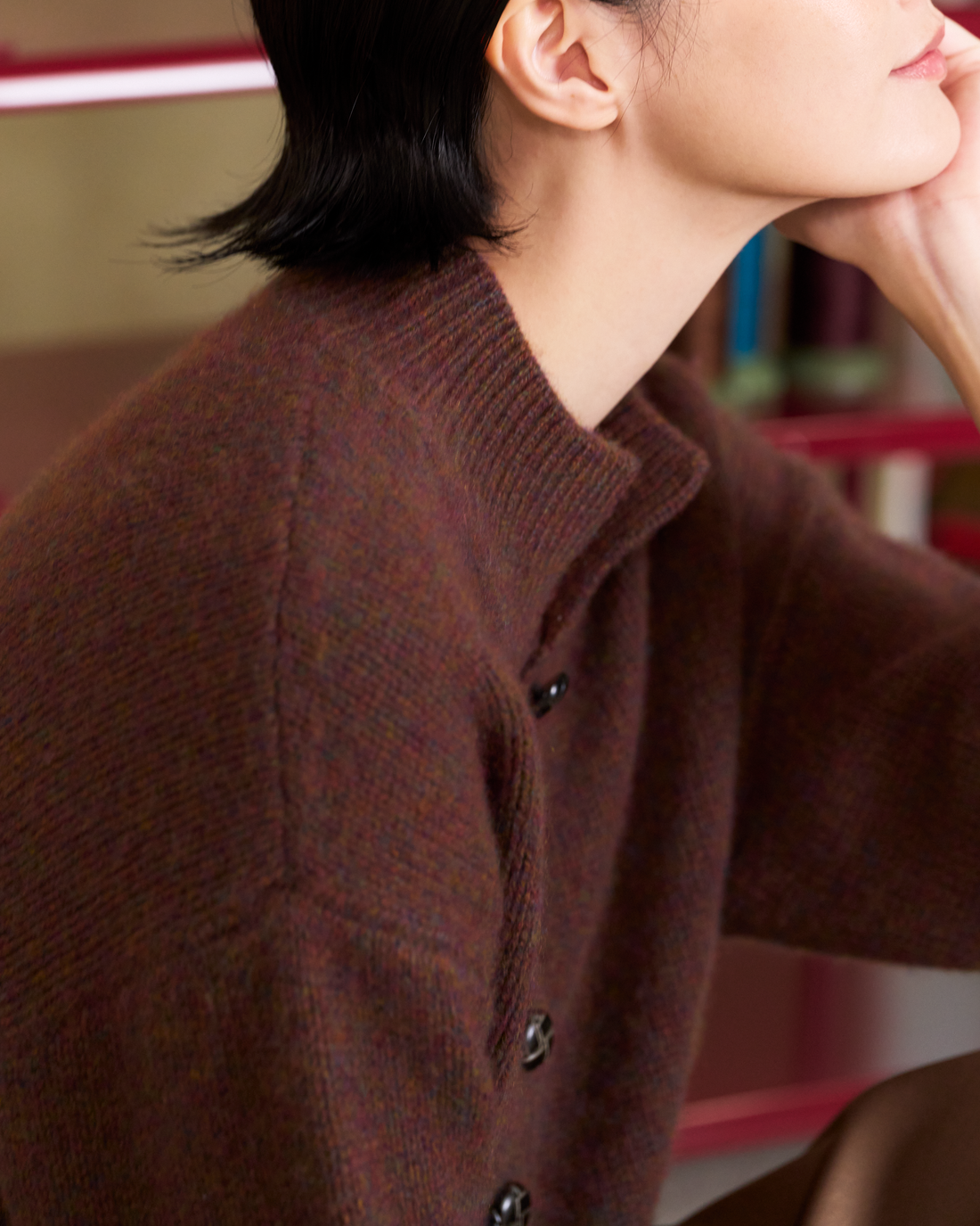 “柔軟偏愛 A Soft Spot • 泰迪棕 Teddy Brown” 100% Cashmere 絨柔細針針織外套 (Yarn by Loro Piana)