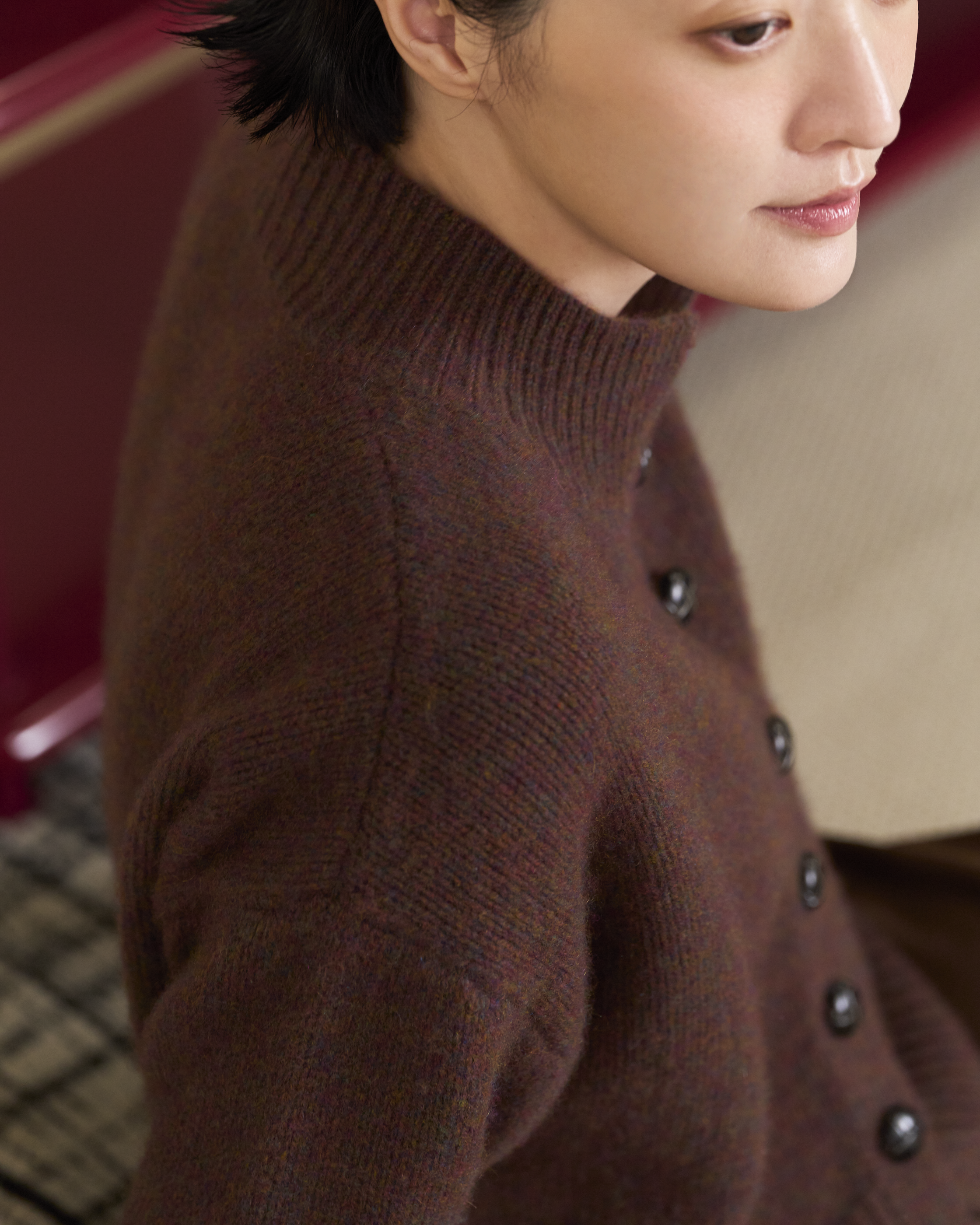 “柔軟偏愛 A Soft Spot • 泰迪棕 Teddy Brown” 100% Cashmere 絨柔細針針織外套 (Yarn by Loro Piana)