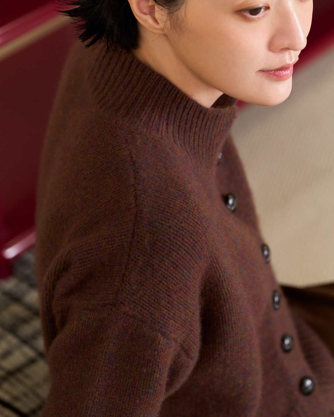 “柔軟偏愛 A Soft Spot • 泰迪棕 Teddy Brown” 100% Cashmere 絨柔細針針織外套 (Yarn by Loro Piana)