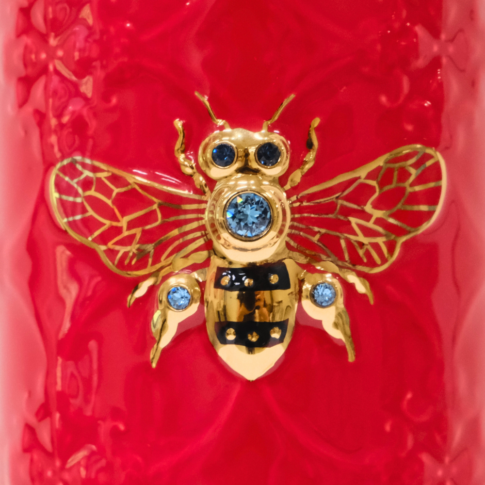 乾唐軒 吉星大蜜蜂水晶隨身杯─ 中國紅描金