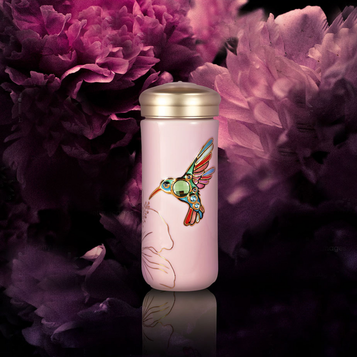 乾唐軒 吉星蜂鳥彩金水晶隨身杯─ 粉紅