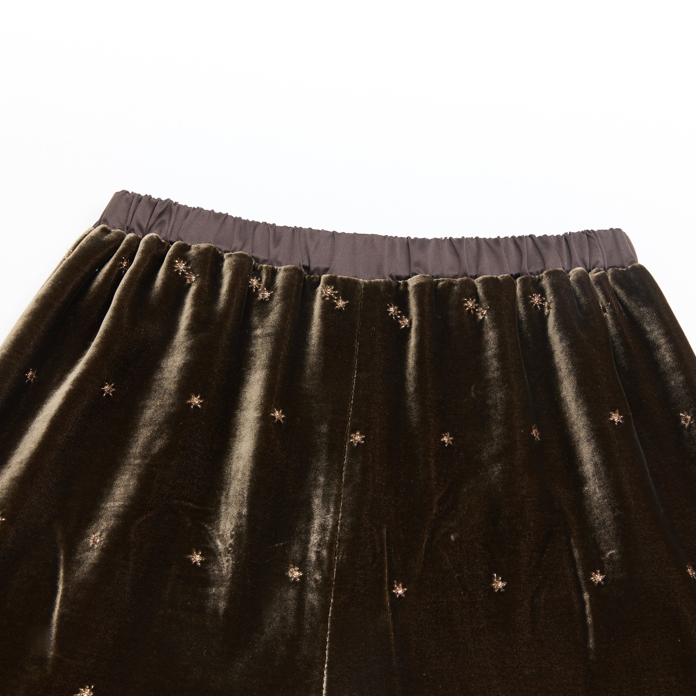 "Imperial Garden Teatime"法國細針嵌點刺繡工藝絲絨長褲—Silent Gleam微光成詩