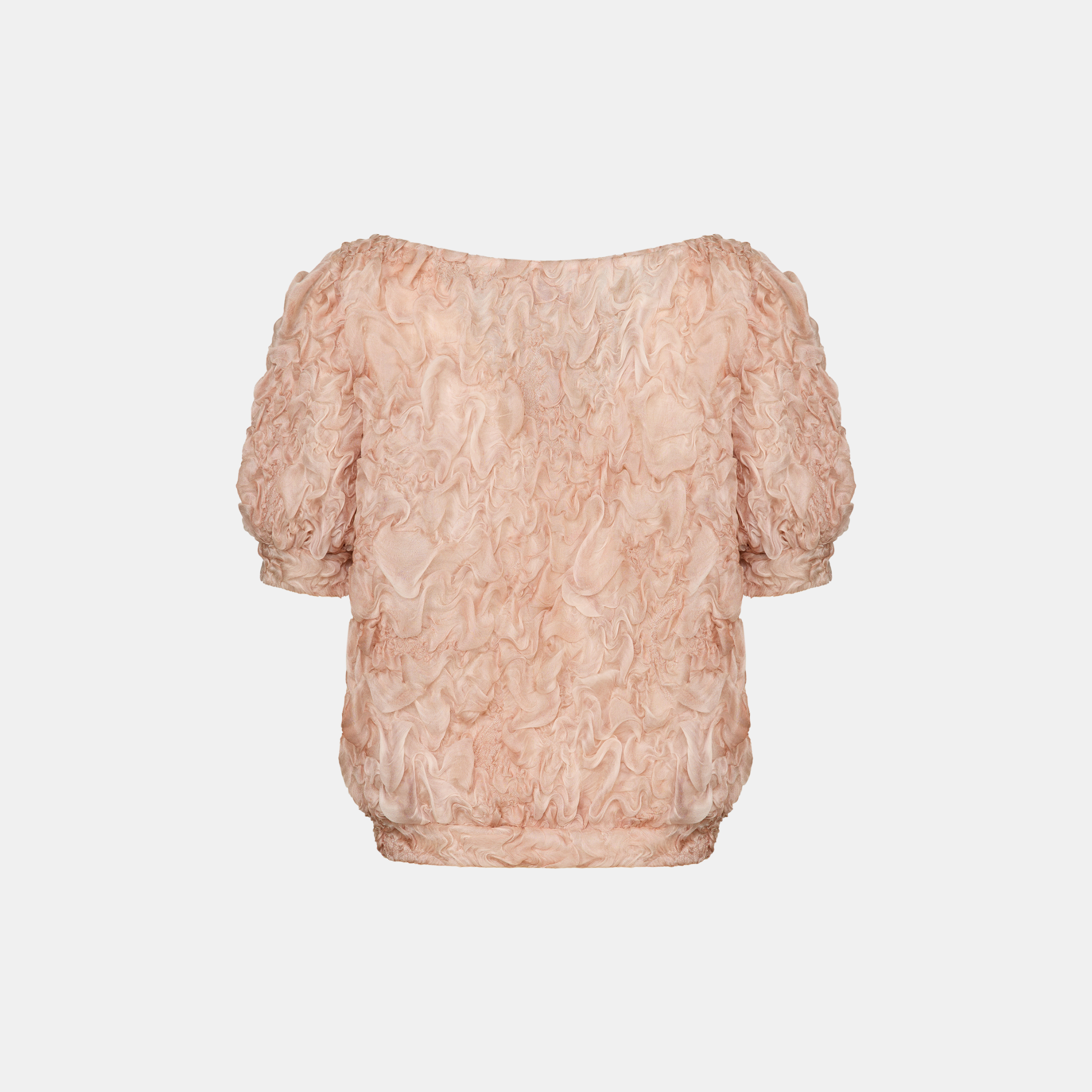 “Gallery Hours ” 義大利真絲立體藝術面料上衣—Rose Dew胭花玫瑰