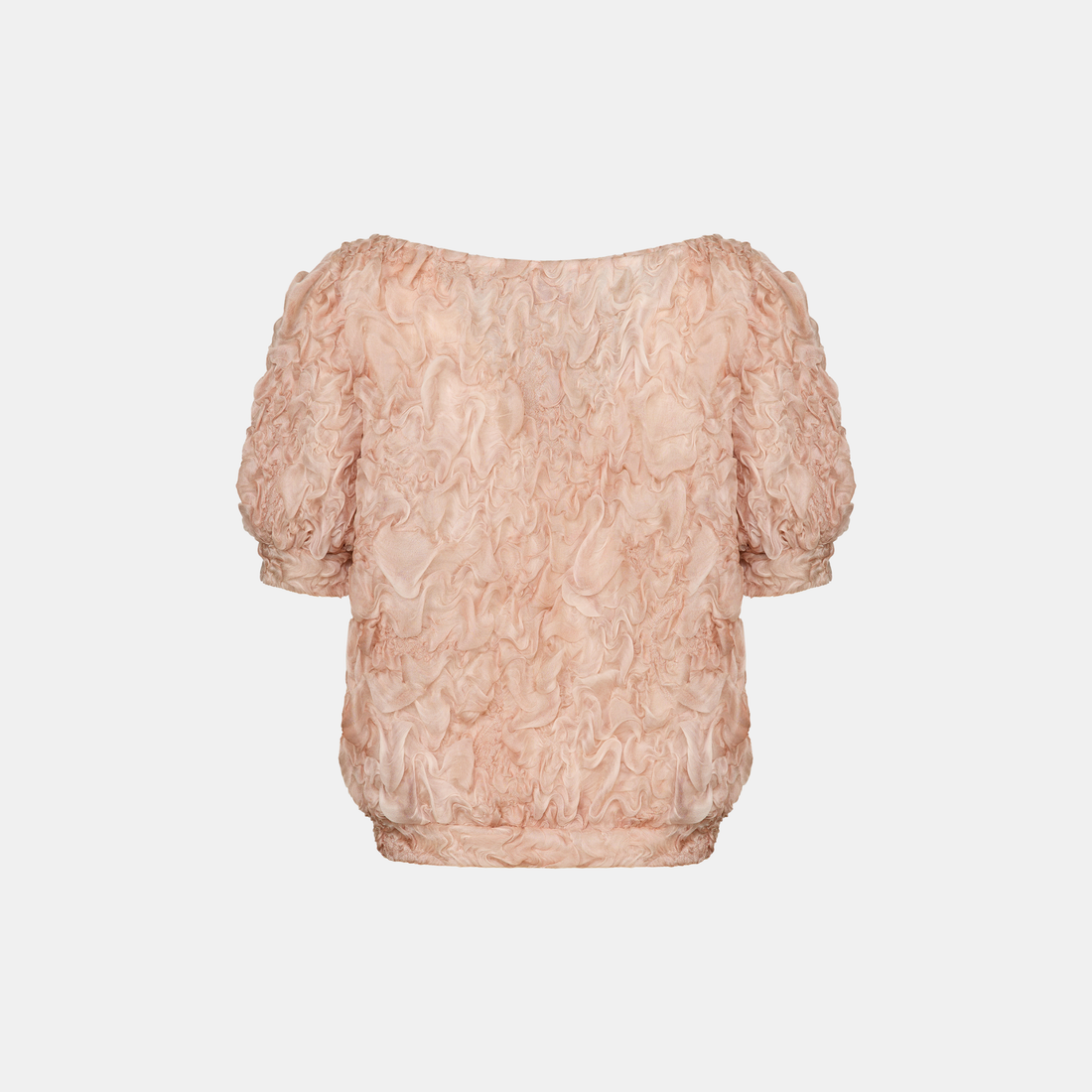 “Gallery Hours ” 義大利真絲立體藝術面料上衣—Rose Dew胭花玫瑰