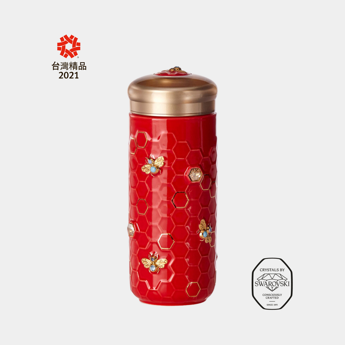 乾唐軒 吉星大豐收鎏金水晶隨身杯─ 中國紅金